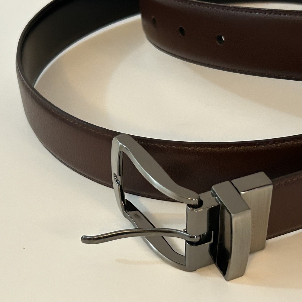 Perry Ellis Men's Portfolio‎ XL Reversible Leather Belt Black/Brown Size: 42-105